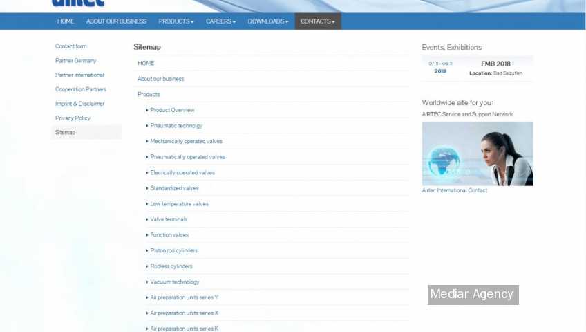 Airtec website global (Mediar Agency)